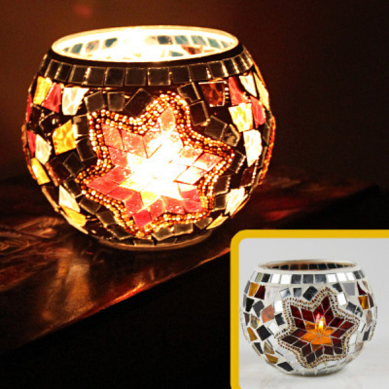Brehn | European Retro Glass Mosaic Tealight Holder