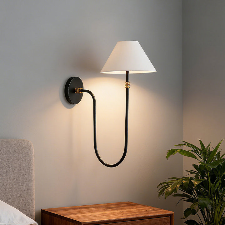 Freyza | Verge Fabric 1 Head Wall Light | Kalsten