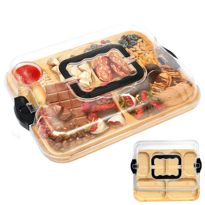 Bamboo serving tray with 6 compartments | Kalsten