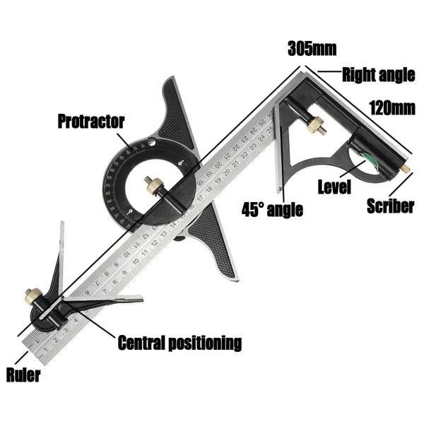 Multifunctional Combination Protractor Set, make your work more efficient! 💼🏃‍♂️