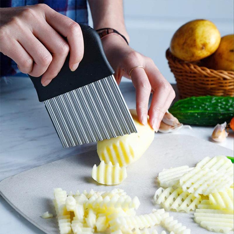 Wavy Blade French Fry Cutter in Stainless Steel | Kalsten