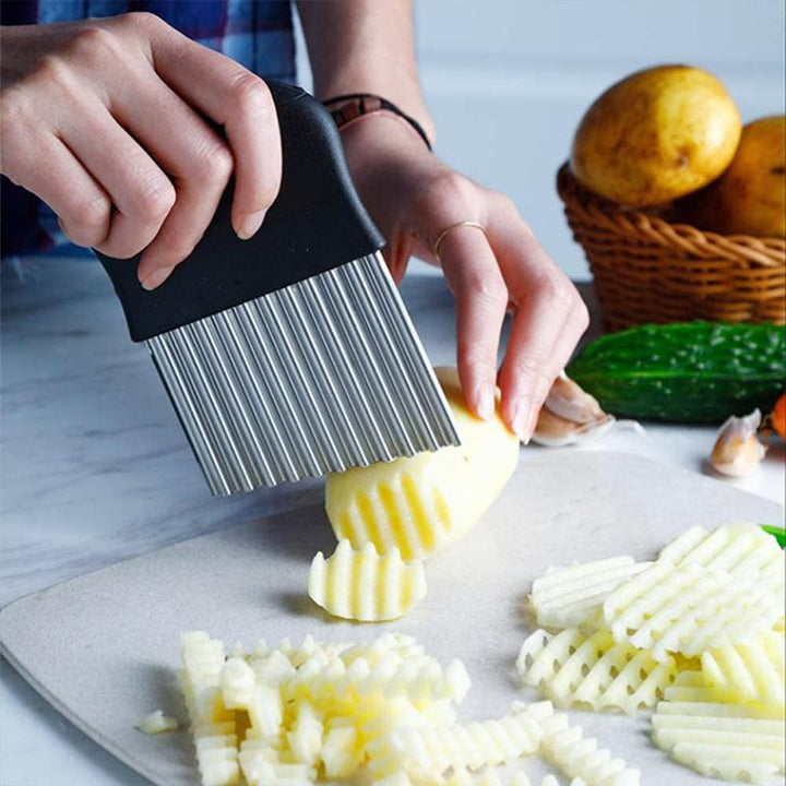 Wavy Blade French Fry Cutter in Stainless Steel | Kalsten