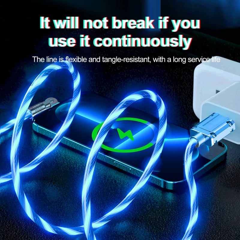 Kalsten | Magnetic Charging Cable | 540° Rotating Connector | Fast Charge with LED Glow