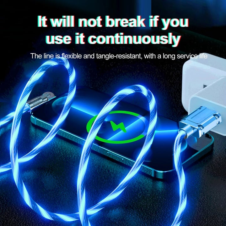 Kalsten | Magnetic Charging Cable | 540° Rotating Connector | Fast Charge with LED Glow