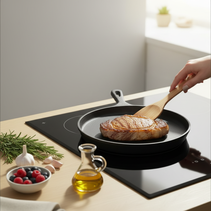 Cast iron pan 26 cm for even frying results | Kalsten