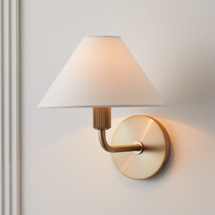 Freyza | Vector Fabric Brass Wall Sconce | Kalsten