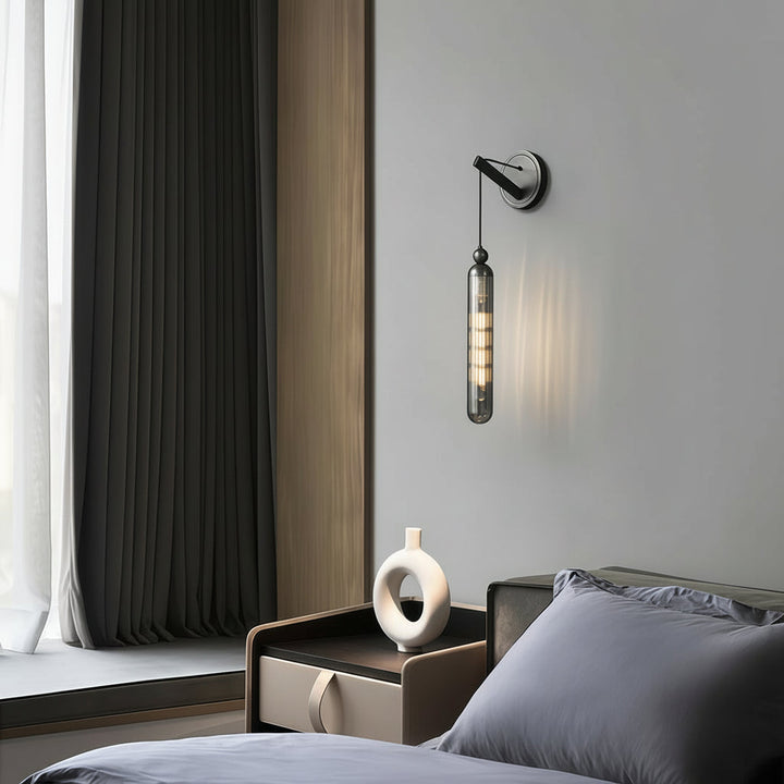 LED Wall Sconce – Minimalist Brass Glass Globe Pendant G9 (12x45cm) | Kalsten