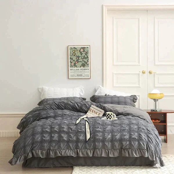 Icy Seersucker Summer Cool Quilt Lace 4-piece Set | Kalsten