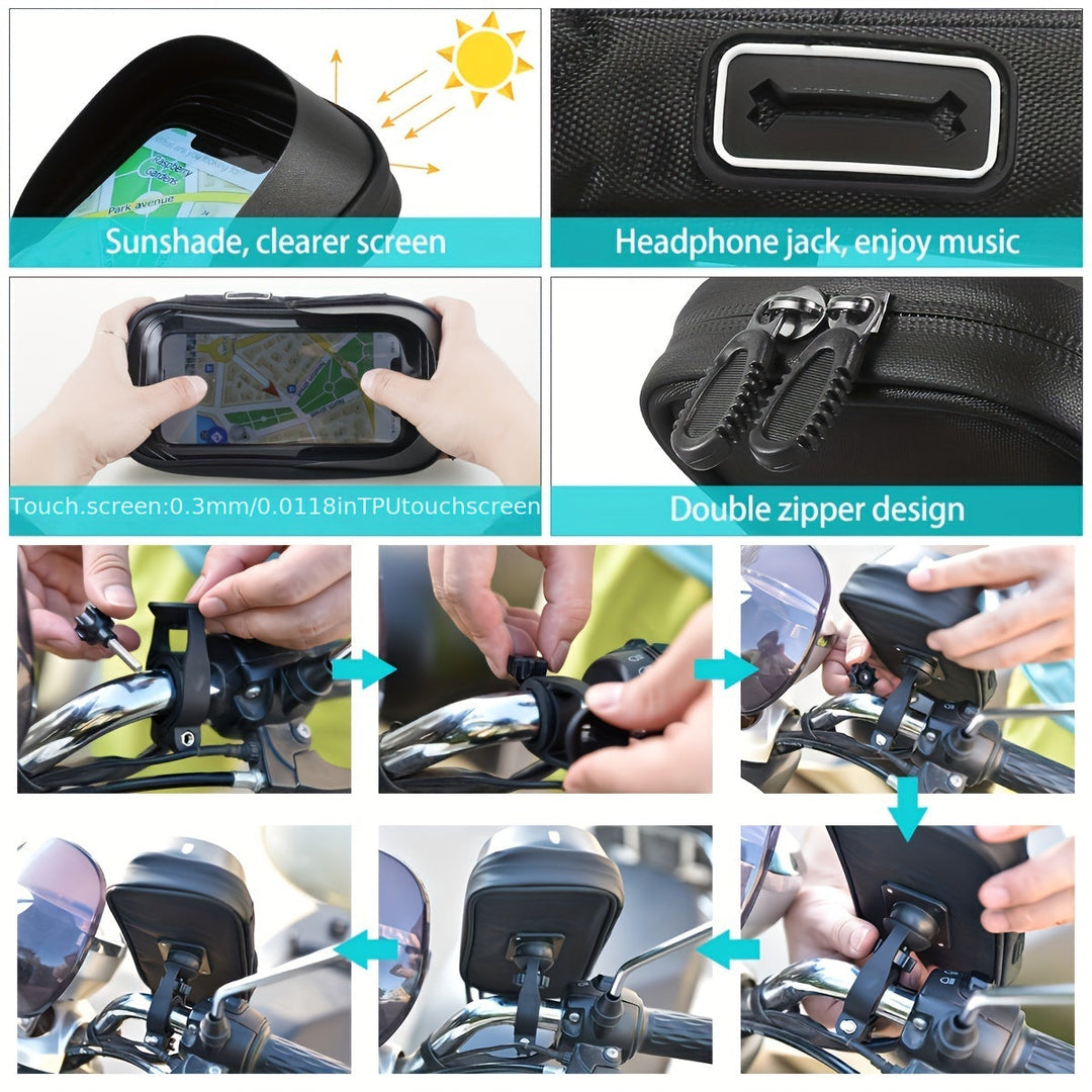 Kalsten | Waterproof Phone Holder for Bike and Motorcycle – 360° Rotatable and Suitable for 4.5–6.4 inch