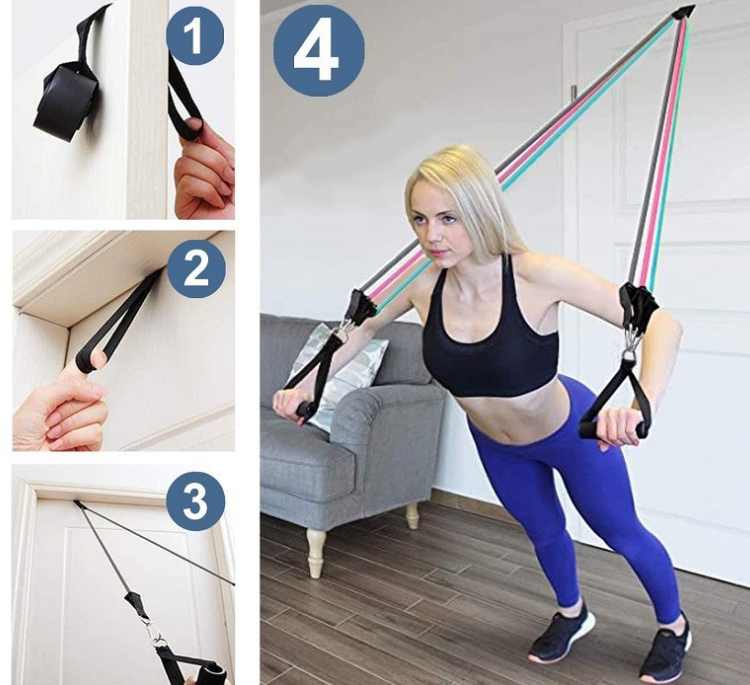 Kalsten | resistance band set for full body training & rehab with handles, ankle strap & door anchor