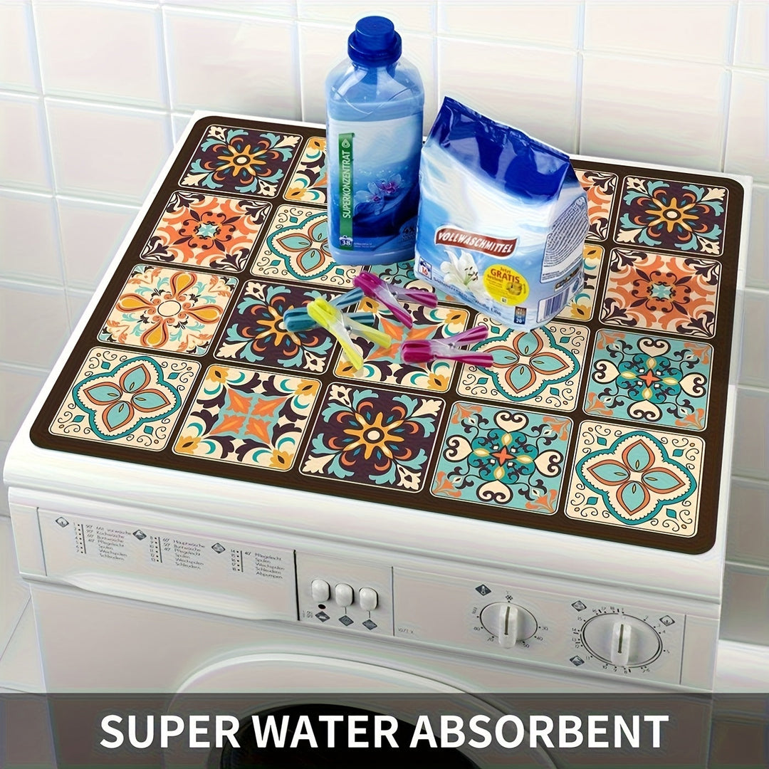 Washing Machine Cover Mat Retro Mosaic | Kalsten