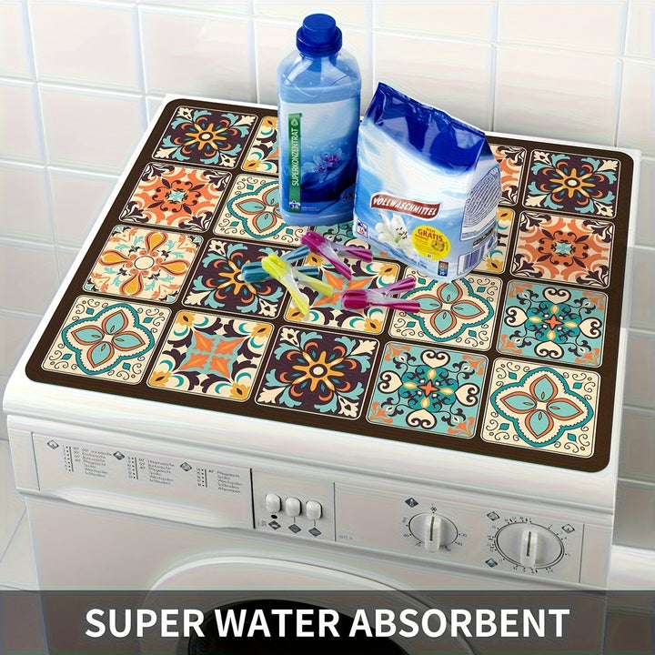 Washing Machine Cover Mat Retro Mosaic | Kalsten
