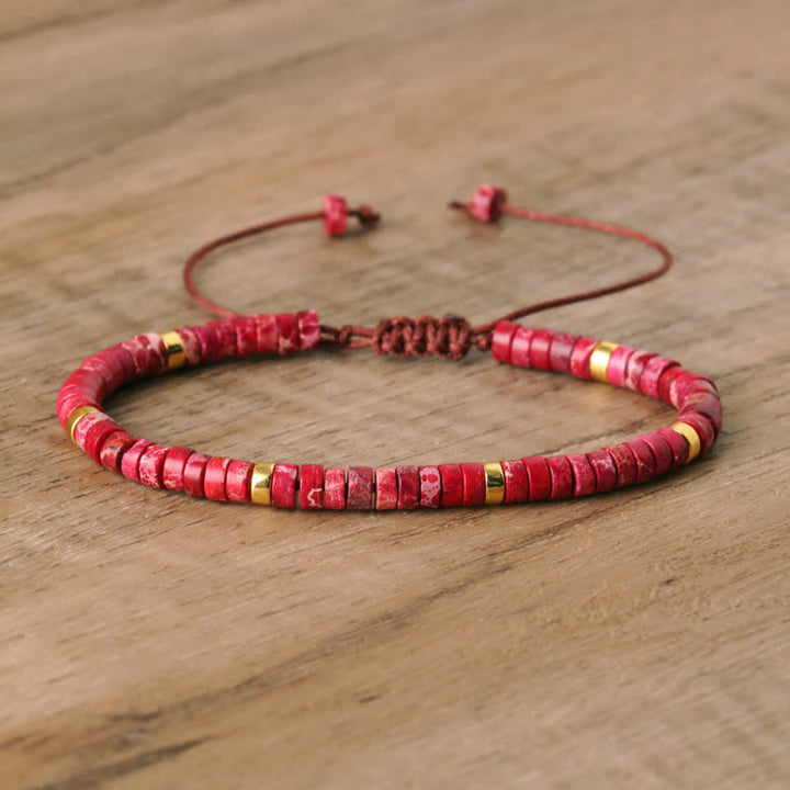 Kalsten | Braided bracelet with 2.4 mm natural stone rollers – Seraphina