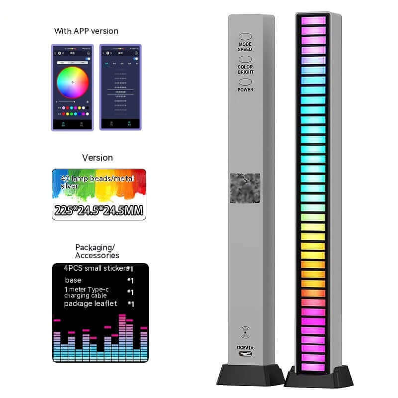 Led Sound Control Light Bar RGB Ambient Pickup Rhythm Lamp Music USB Adjustabl Automotivo Strip For Automobiles Family Party | Kalsten