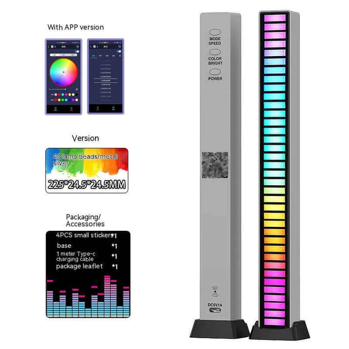 Led Sound Control Light Bar RGB Ambient Pickup Rhythm Lamp Music USB Adjustabl Automotivo Strip For Automobiles Family Party | Kalsten