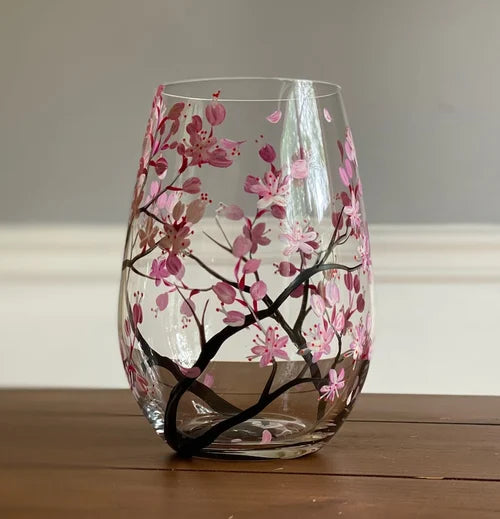 Four Seasons Hand-Painted Wine Glass