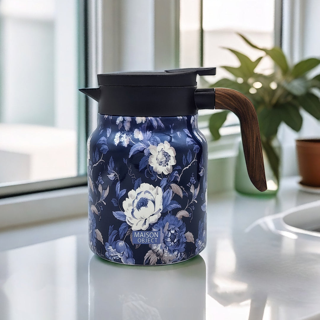 Kalsten | Vintage Floral Pattern Tea Thermos – Built-In Infuser