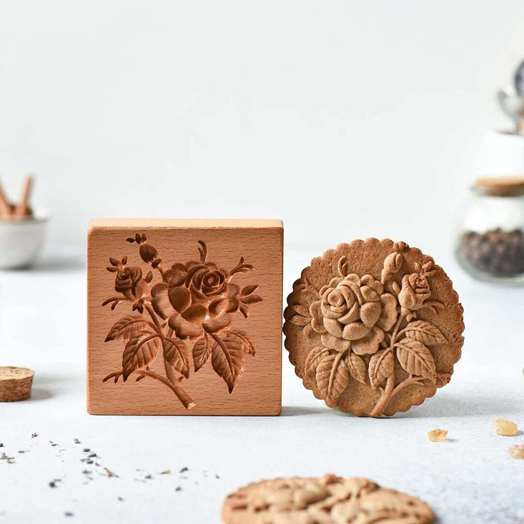 Kalsten | Wooden Cookie Mold Set | Engraved Pastry Stamps | Gingerbread & Biscuit Press