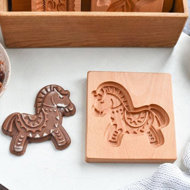 Kalsten | Wooden Cookie Mold Set | Engraved Pastry Stamps | Gingerbread & Biscuit Press