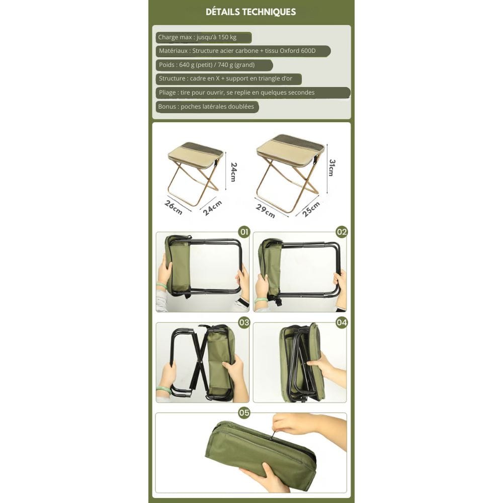 Kalsten | 2-in-1 Chair Bag – Ultralight Foldable Backpack with Built-In Seat