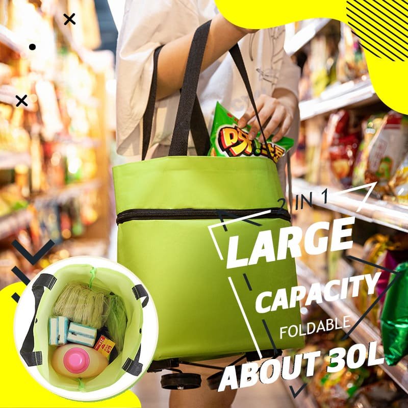 Kalsten | 2-in-1 Convertible Shopping Bag with Wheels - CarryFlex