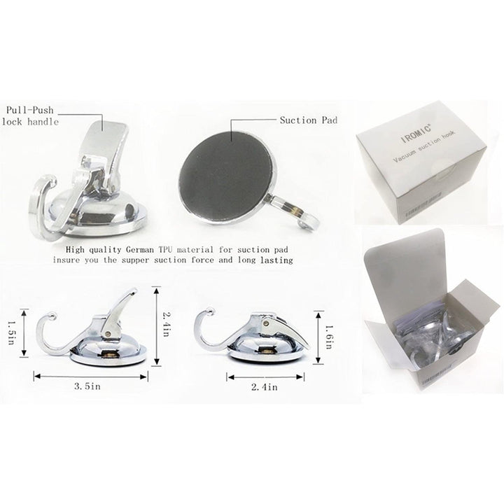 Kalsten | 2-Pack: Heavy-Duty Vacuum Suction Cup Hooks