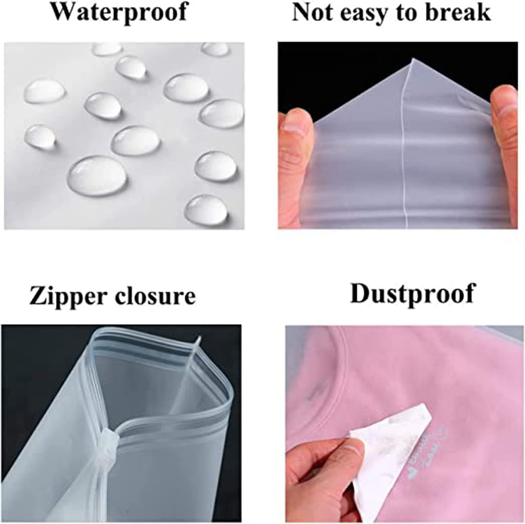 Kalsten | Multi-Purpose Frosted Zip Storage Bags – 20-Pack Plastic Garment Sleeves (Buy 2 Sets, Take 1 FREE)