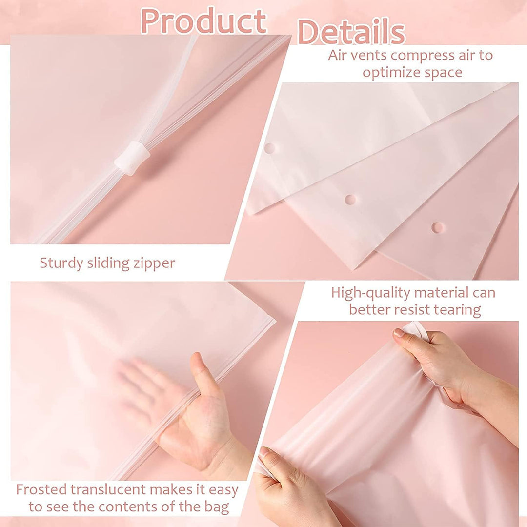 Kalsten | Multi-Purpose Frosted Zip Storage Bags – 20-Pack Plastic Garment Sleeves (Buy 2 Sets, Take 1 FREE)
