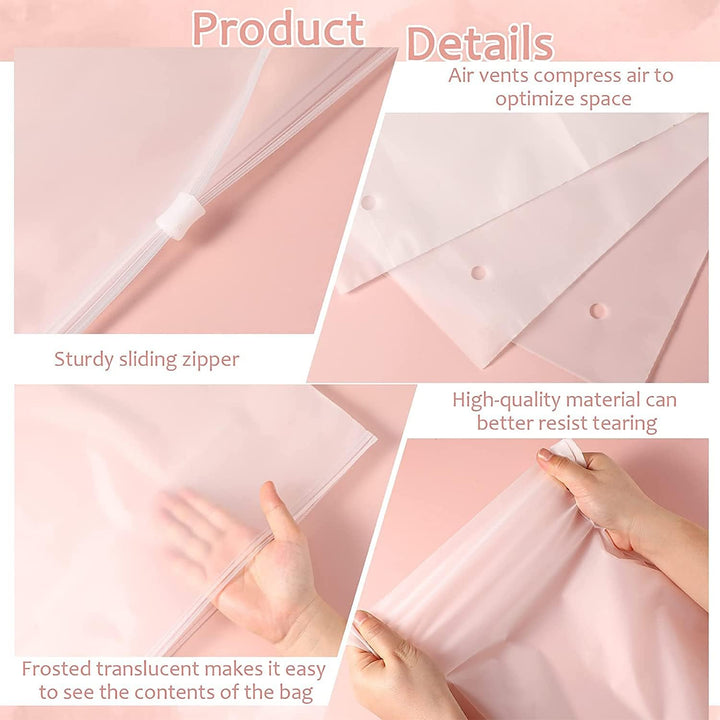 Kalsten | Multi-Purpose Frosted Zip Storage Bags – 20-Pack Plastic Garment Sleeves (Buy 2 Sets, Take 1 FREE)