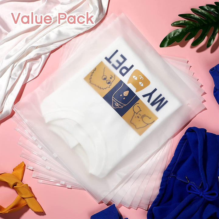 Kalsten | Multi-Purpose Frosted Zip Storage Bags – 20-Pack Plastic Garment Sleeves (Buy 2 Sets, Take 1 FREE)