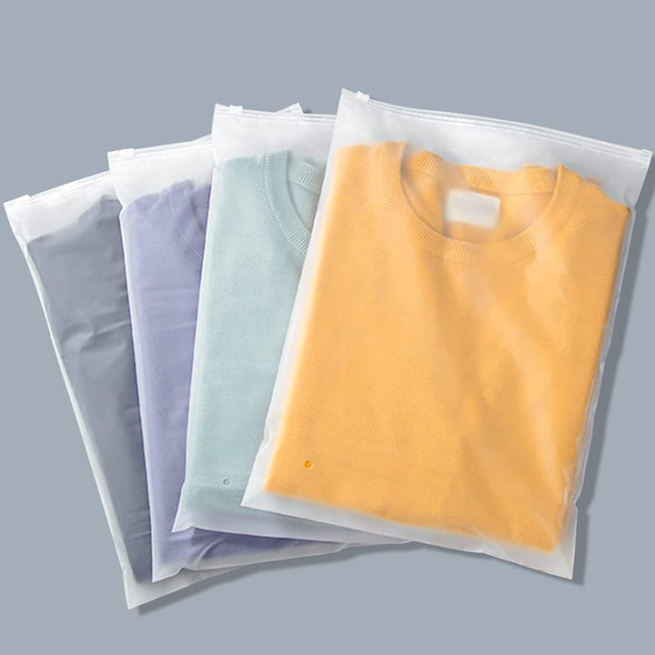 Multi-Purpose Frosted Zip Storage Bags – 20-Pack Plastic Garment Sleeves (Buy 2 Sets, Take 1 FREE) | Kalsten