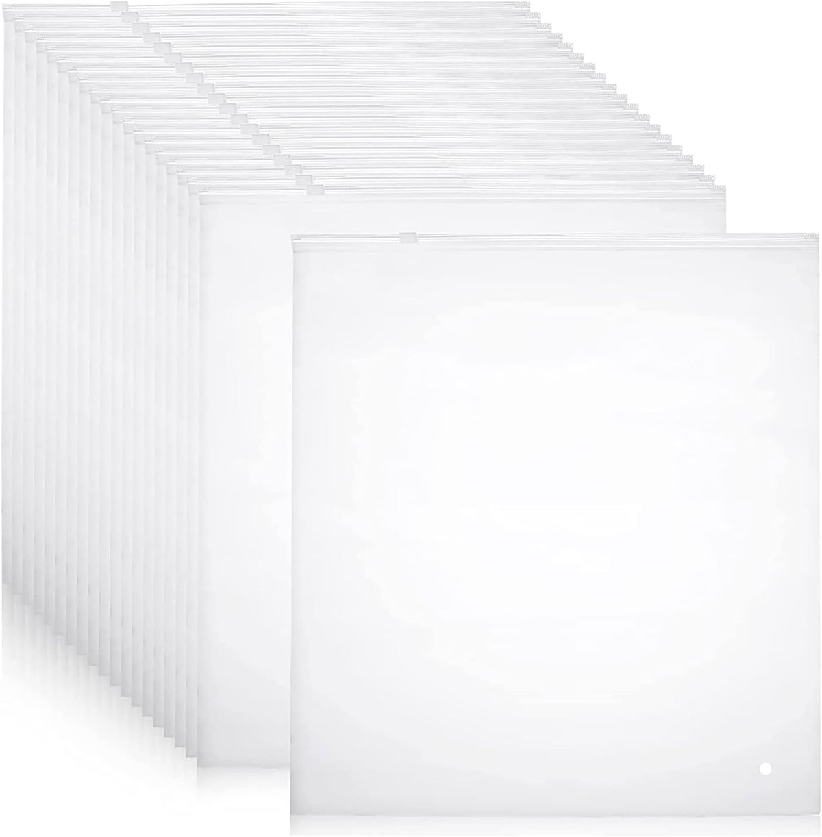 Multi-Purpose Frosted Zip Storage Bags – 20-Pack Plastic Garment Sleeves (Buy 2 Sets, Take 1 FREE) | Bowlift