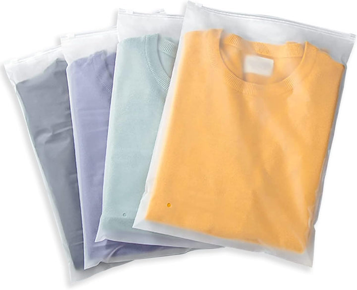 Multi-Purpose Frosted Zip Storage Bags – 20-Pack Plastic Garment Sleeves (Buy 2 Sets, Take 1 FREE) | Kalsten