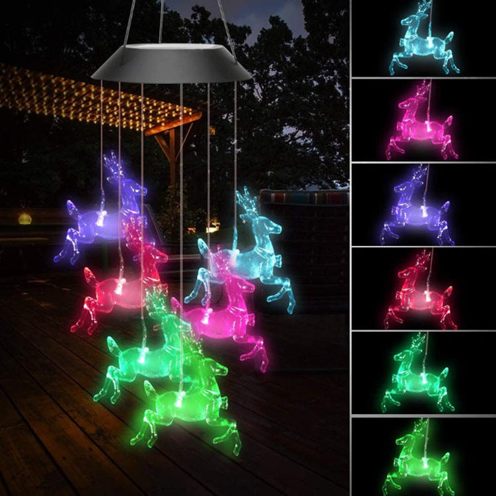 LED Solar Butterfly Wind Chime Garden Hanging Light Kalsten