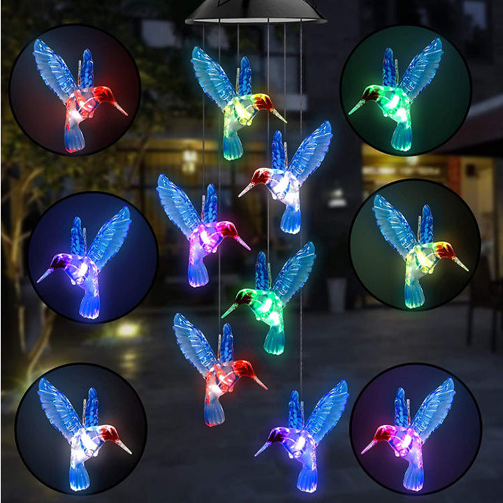 LED Solar Butterfly Wind Chime Garden Hanging Light Kalsten
