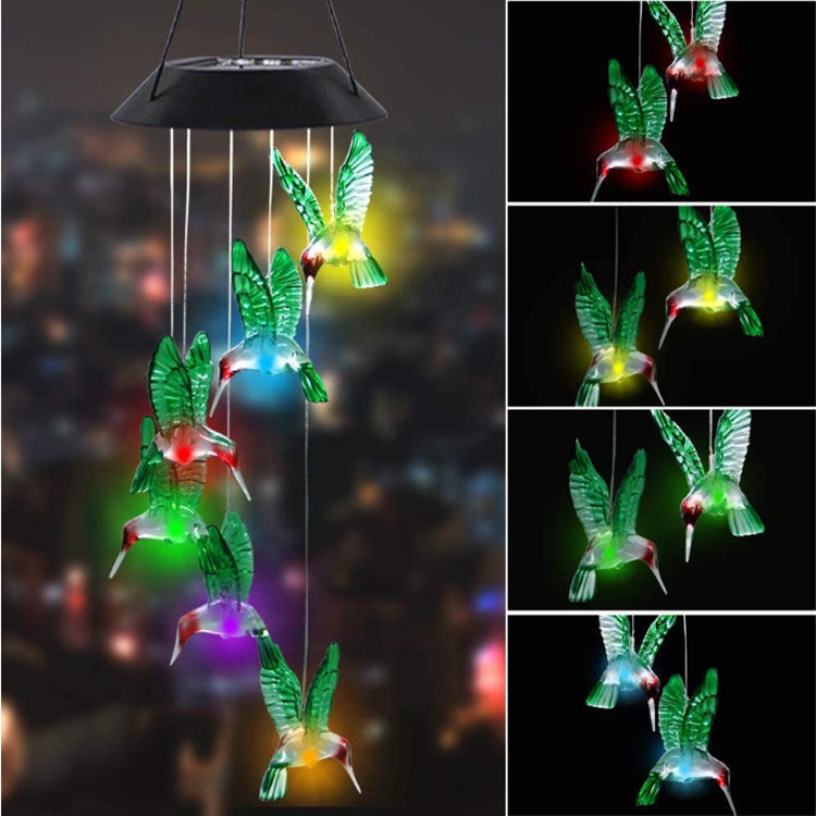 LED Solar Butterfly Wind Chime Garden Hanging Light Kalsten