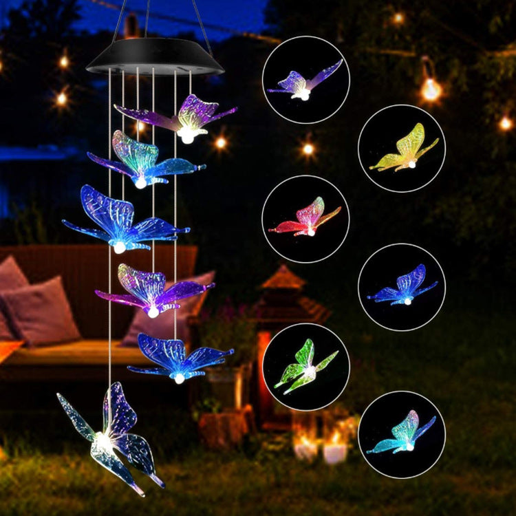 LED Solar Butterfly Wind Chime Garden Hanging Light Kalsten