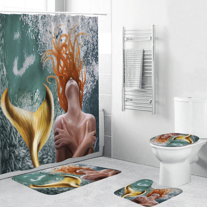 Artistic Mermaid-Themed Bathroom Set Kalsten