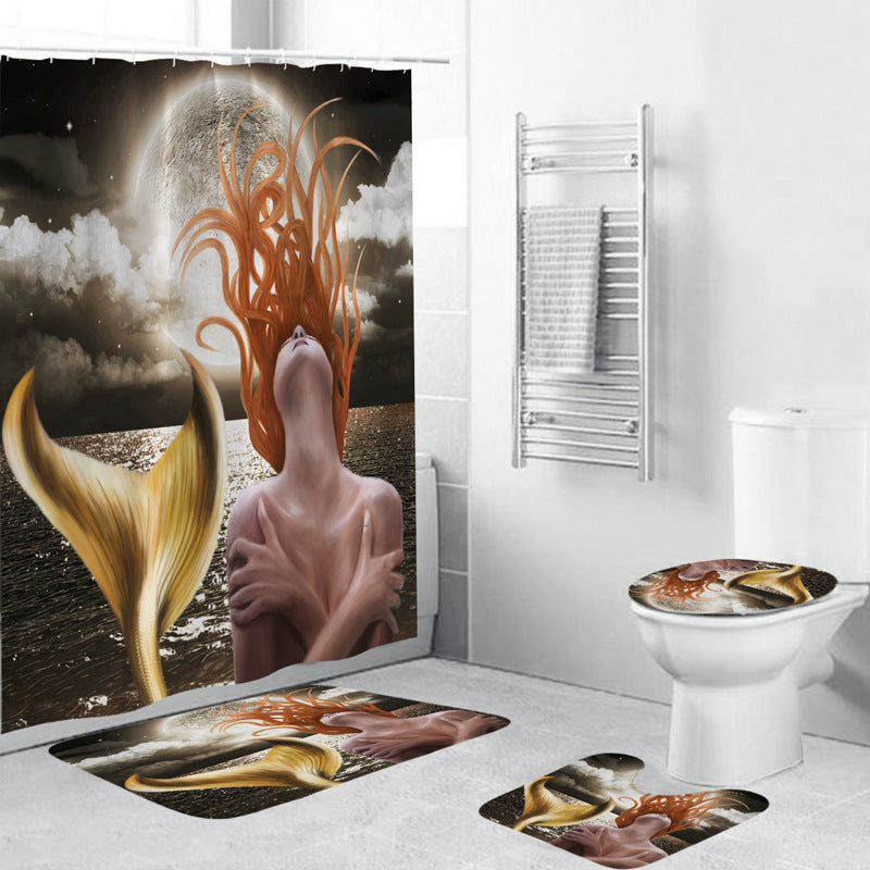 Artistic Mermaid-Themed Bathroom Set Kalsten
