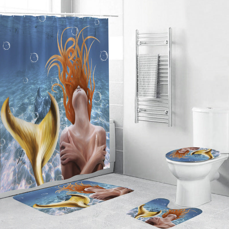 Artistic Mermaid-Themed Bathroom Set Kalsten