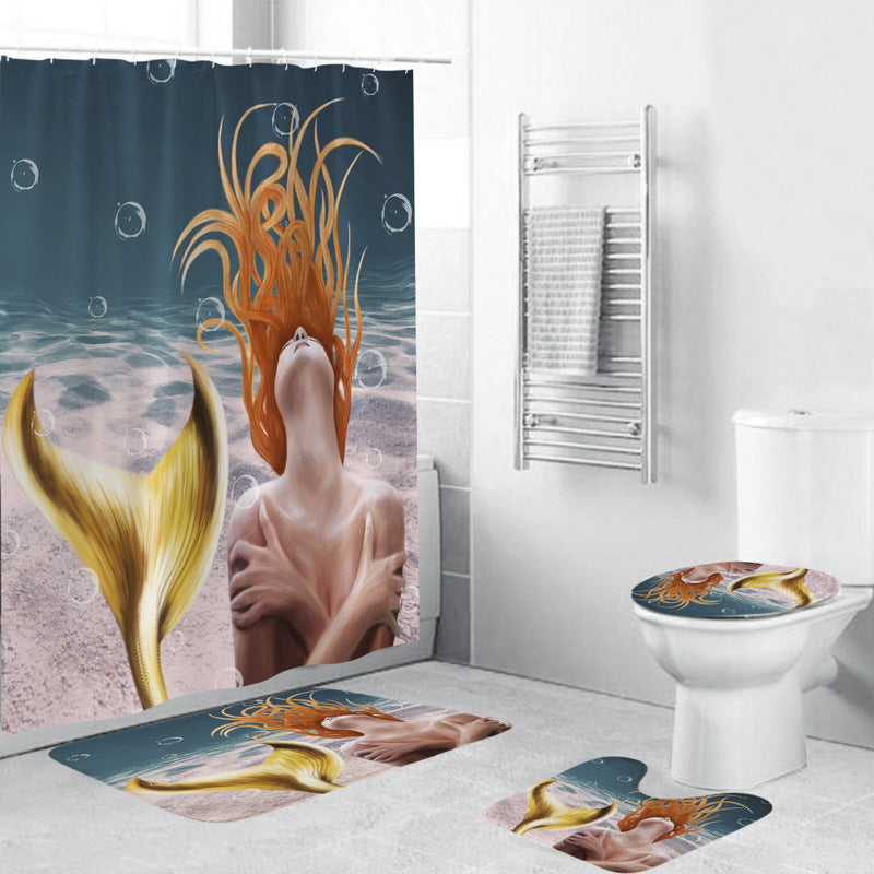 Artistic Mermaid-Themed Bathroom Set Kalsten