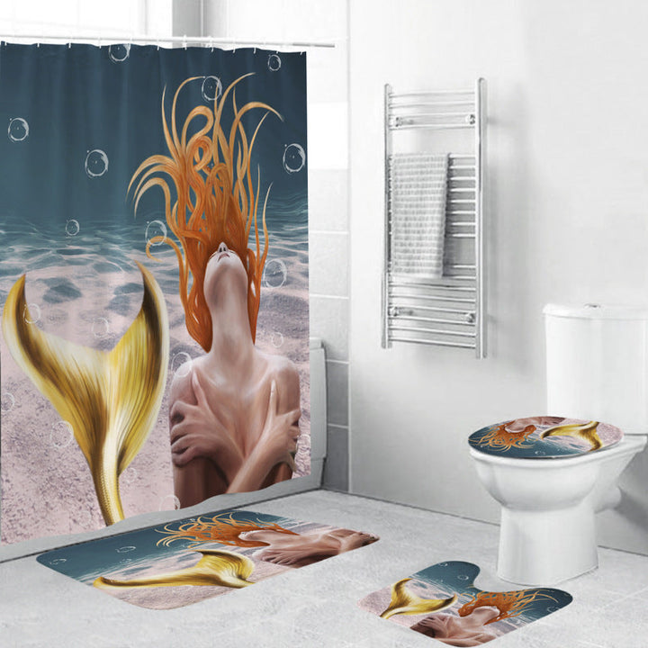 Artistic Mermaid-Themed Bathroom Set Kalsten