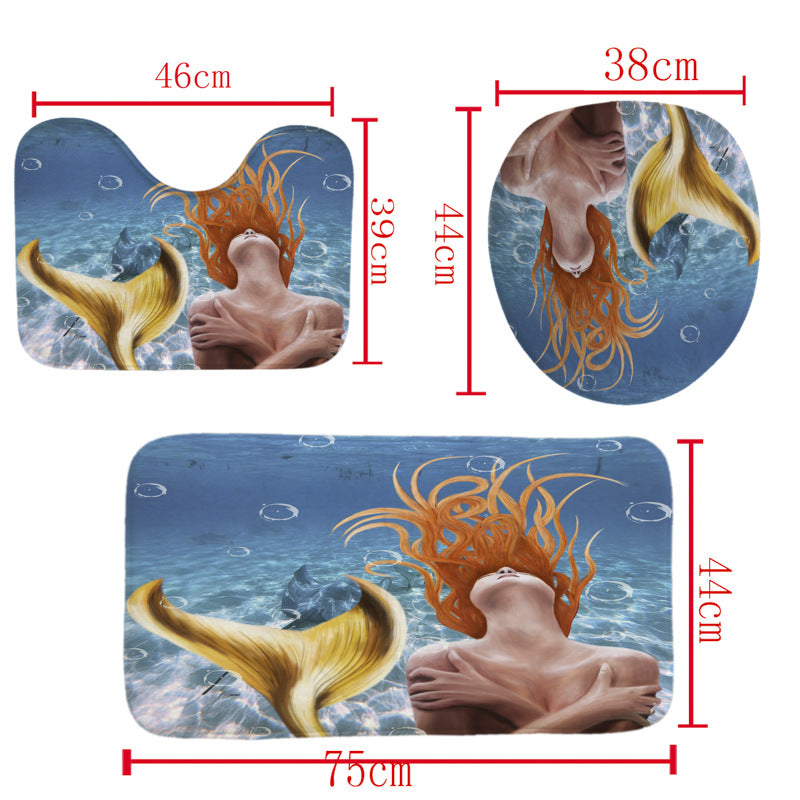 Artistic Mermaid-Themed Bathroom Set Kalsten