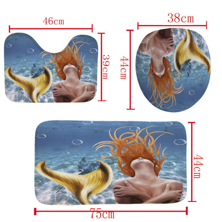 Artistic Mermaid-Themed Bathroom Set Kalsten