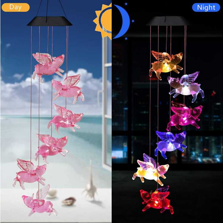 LED Solar Butterfly Wind Chime Garden Hanging Light Kalsten