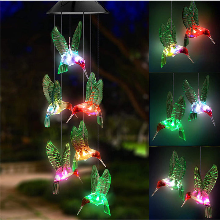 LED Solar Butterfly Wind Chime Garden Hanging Light Kalsten