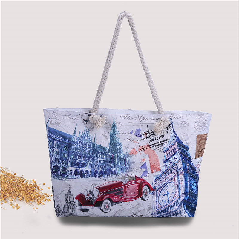 Beach bag in urban postcard design Kalsten