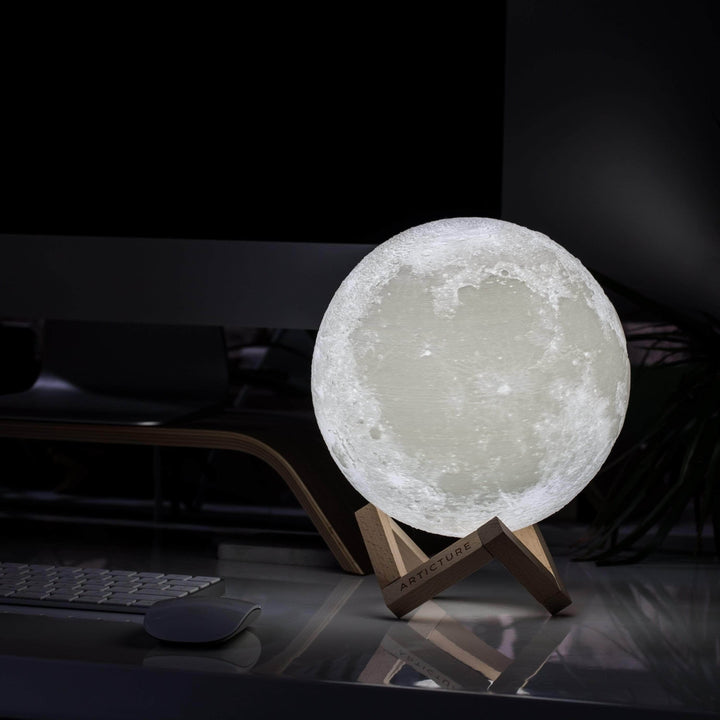 3D Moon Lamp with Wooden Base Kalsten