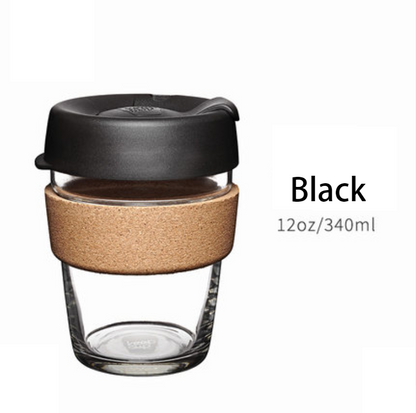 BowLift | Reusable & Portable Glass Coffee Cup With Lid & Sleeve, For Home, Travel & More