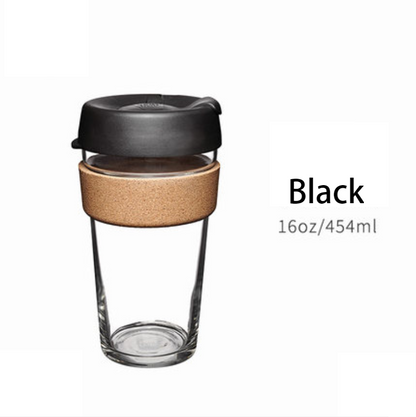 BowLift | Reusable & Portable Glass Coffee Cup With Lid & Sleeve, For Home, Travel & More